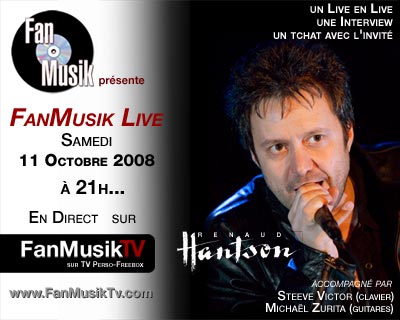 Renaud Hantson, le 11 octobre 2008 sur FanMusik TV 